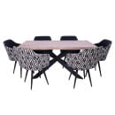 Стол БОСТОН,1600х800мм, дуб галифакс табак/чёрное подстолье СЕ/2-80