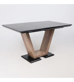 Стол ТОРОНТО, керамика 0 кат. 1400(1715)*800, Камень серый Greys black/Ель умбра