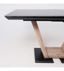 Стол ТОРОНТО, керамика 0 кат. 1400(1715)*800, Камень серый Greys black/Ель умбра