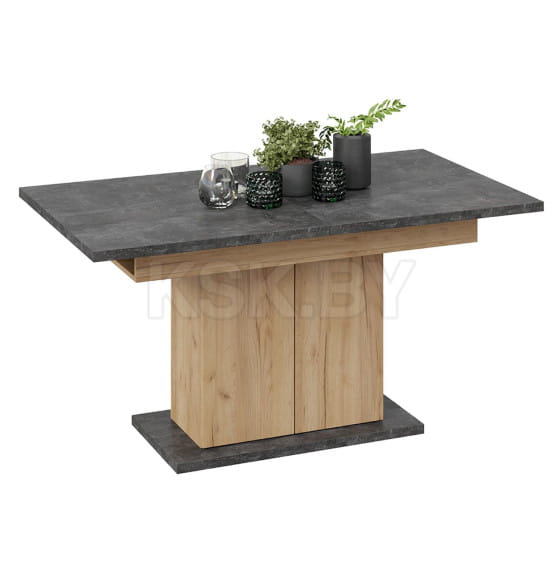 Стол раздвижной ДЕТРОЙТ Тип 1, 1504(2014)*850, ателье темный/дуб крафт золотой (115847) 