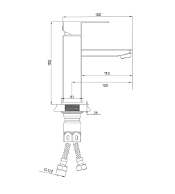 Смеситель для умывальника РМС SUS125-001F