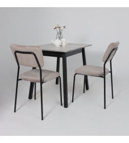 Стол TIRK RADIAL-94, раздвижной 94(126)х64, Серый сланец/Чёрный