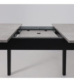 Стол TIRK RADIAL-94, раздвижной 94(126)х64, Серый сланец/Чёрный