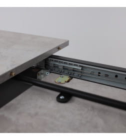 Стол TIRK RADIAL-94, раздвижной 94(126)х64, Серый сланец/Чёрный