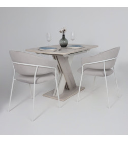 Стул AV 433, светло-серый бархат H-09/белый