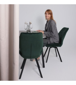 Стол TIRK RADIAL-110, раздвижной 110(142)х70 см, Дымчатая керамика/Чёрный