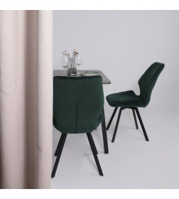 Стол TIRK RADIAL-110, раздвижной 110(142)х70 см, Дымчатая керамика/Чёрный