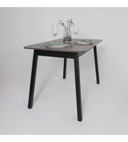 Стол TIRK RADIAL-110, раздвижной 110(142)х70 см, Дымчатая керамика/Чёрный