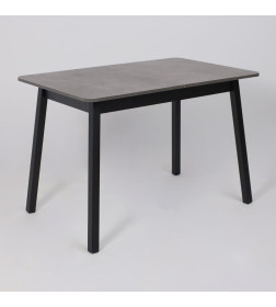 Стол TIRK RADIAL-110, раздвижной 110(142)х70 см, Дымчатая керамика/Чёрный