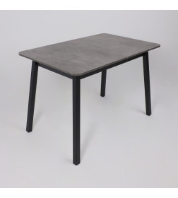 Стол TIRK RADIAL-110, раздвижной 110(142)х70 см, Дымчатая керамика/Чёрный