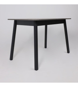 Стол TIRK RADIAL-110, раздвижной 110(142)х70 см, Дымчатая керамика/Чёрный