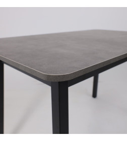 Стол TIRK RADIAL-110, раздвижной 110(142)х70 см, Дымчатая керамика/Чёрный