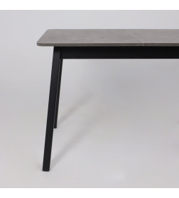 Стол TIRK RADIAL-110, раздвижной 110(142)х70 см, Дымчатая керамика/Чёрный