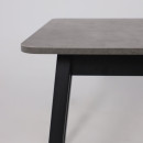 Стол TIRK RADIAL-110, раздвижной 110(142)х70 см, Дымчатая керамика/Чёрный (120052) 