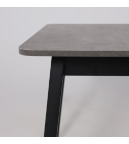 Стол TIRK RADIAL-110, раздвижной 110(142)х70 см, Дымчатая керамика/Чёрный