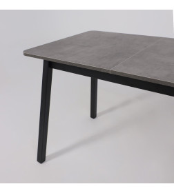 Стол TIRK RADIAL-110, раздвижной 110(142)х70 см, Дымчатая керамика/Чёрный