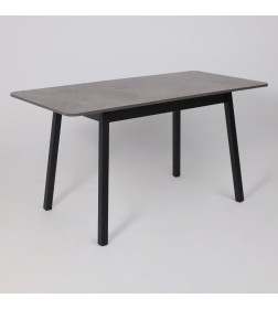 Стол TIRK RADIAL-110, раздвижной 110(142)х70 см, Дымчатая керамика/Чёрный