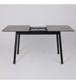 Стол TIRK RADIAL-110, раздвижной 110(142)х70 см, Дымчатая керамика/Чёрный