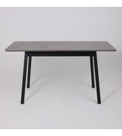 Стол TIRK RADIAL-110, раздвижной 110(142)х70 см, Дымчатая керамика/Чёрный