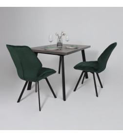 Стол BORG-120, раздвижной 120(160)х80 см, Дымчатая керамика/Чёрный