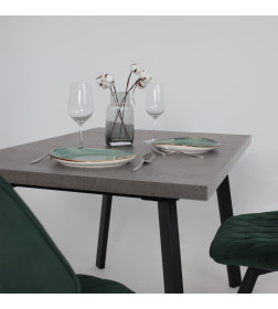 Стол BORG-120, раздвижной 120(160)х80 см, Дымчатая керамика/Чёрный