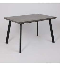 Стол BORG-120, раздвижной 120(160)х80 см, Дымчатая керамика/Чёрный