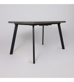 Стол BORG-120, раздвижной 120(160)х80 см, Дымчатая керамика/Чёрный