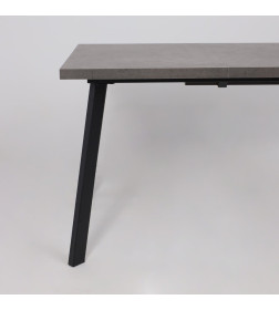 Стол BORG-120, раздвижной 120(160)х80 см, Дымчатая керамика/Чёрный