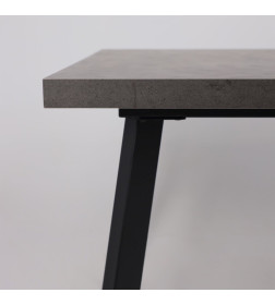Стол BORG-120, раздвижной 120(160)х80 см, Дымчатая керамика/Чёрный
