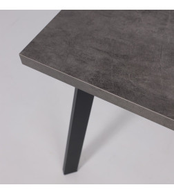 Стол BORG-120, раздвижной 120(160)х80 см, Дымчатая керамика/Чёрный