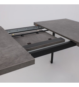 Стол BORG-120, раздвижной 120(160)х80 см, Дымчатая керамика/Чёрный