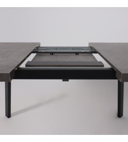 Стол BORG-120, раздвижной 120(160)х80 см, Дымчатая керамика/Чёрный