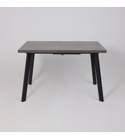 Стол BORG-120, раздвижной 120(160)х80 см, Дымчатая керамика/Чёрный