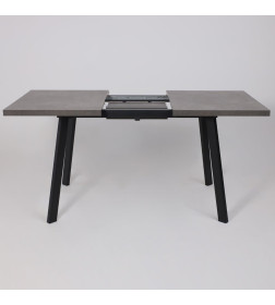 Стол BORG-120, раздвижной 120(160)х80 см, Дымчатая керамика/Чёрный