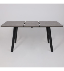 Стол BORG-120, раздвижной 120(160)х80 см, Дымчатая керамика/Чёрный