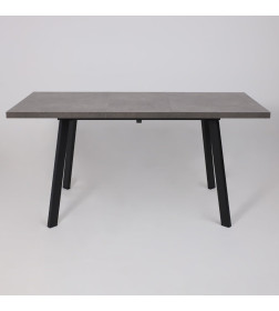 Стол BORG-120, раздвижной 120(160)х80 см, Дымчатая керамика/Чёрный