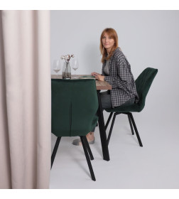 Стол BORG-120, раздвижной 120(160)х80 см, Дуб Веллингтон/Чёрный