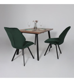 Стол BORG-120, раздвижной 120(160)х80 см, Дуб Веллингтон/Чёрный