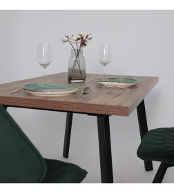 Стол BORG-120, раздвижной 120(160)х80 см, Дуб Веллингтон/Чёрный