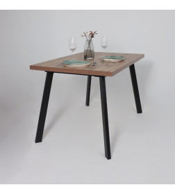 Стол BORG-120, раздвижной 120(160)х80 см, Дуб Веллингтон/Чёрный