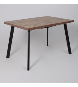 Стол BORG-120, раздвижной 120(160)х80 см, Дуб Веллингтон/Чёрный