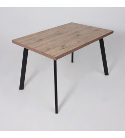 Стол BORG-120, раздвижной 120(160)х80 см, Дуб Веллингтон/Чёрный