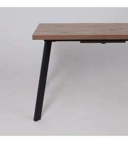 Стол BORG-120, раздвижной 120(160)х80 см, Дуб Веллингтон/Чёрный