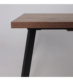 Стол BORG-120, раздвижной 120(160)х80 см, Дуб Веллингтон/Чёрный