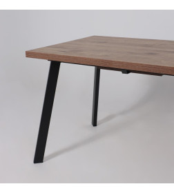 Стол BORG-120, раздвижной 120(160)х80 см, Дуб Веллингтон/Чёрный