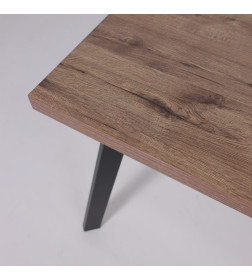 Стол BORG-120, раздвижной 120(160)х80 см, Дуб Веллингтон/Чёрный