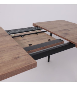 Стол BORG-120, раздвижной 120(160)х80 см, Дуб Веллингтон/Чёрный