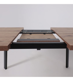 Стол BORG-120, раздвижной 120(160)х80 см, Дуб Веллингтон/Чёрный