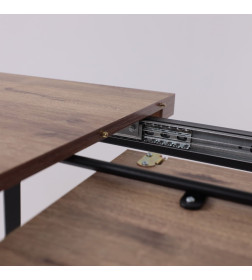 Стол BORG-120, раздвижной 120(160)х80 см, Дуб Веллингтон/Чёрный