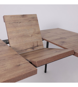 Стол BORG-120, раздвижной 120(160)х80 см, Дуб Веллингтон/Чёрный